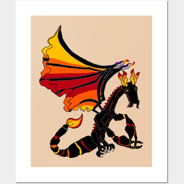 Scorpion fire dragon Wall Art by Orchid's Art